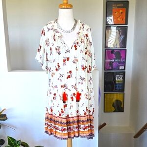 Cato Boho Floral Flowy Tiered Mini Dress  22/24